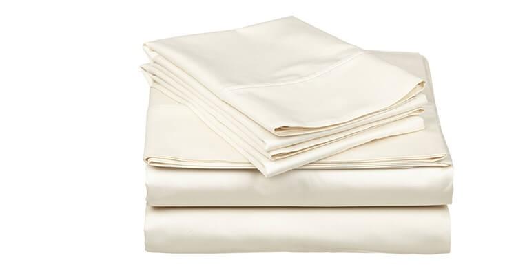 400-thread count sateen sheets are complete with 2 Pillowcases, 1 Fitted sheet, 1 Flat sheet. Made from 100% organic cotton