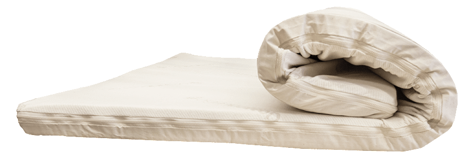 Dreamer, our organic mattress topper, is a 3" layer of 100% organic latex (or even an extra soft Talalay layer), covered in a 100% organic cotton knit zippered casing.